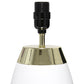 All The Rages Simple Designs 14" 2-Toned Metallic Gold & White Metal 4-Settings Touch Table Lamp With White Fabric Drum Shade