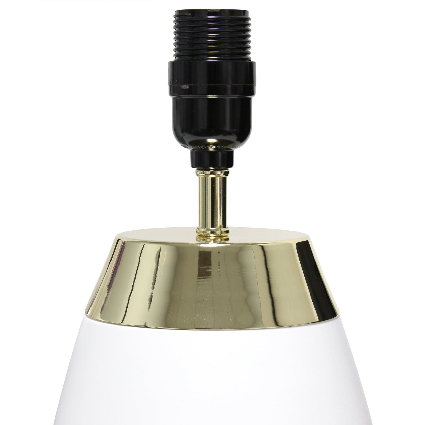 All The Rages Simple Designs 14" 2-Toned Metallic Gold & White Metal 4-Settings Touch Table Lamp With White Fabric Drum Shade
