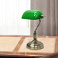 All The Rages Simple Designs Antique Nickel Executive Bankers Desk Lamp With Green Shade