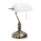 All The Rages Simple Designs Antique Nickel Executive Bankers Desk Lamp With White Shade