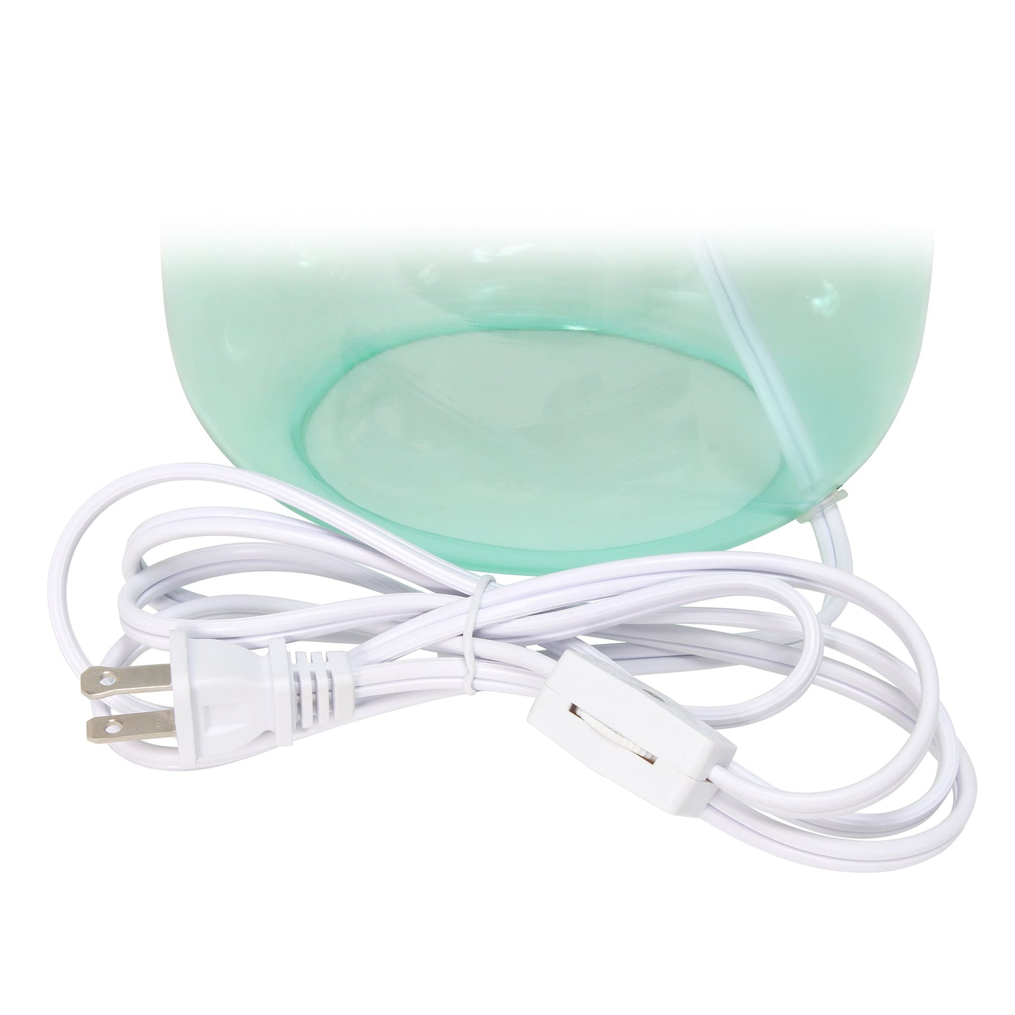 All The Rages Simple Designs Aqua Glass Table Lamp With White Fabric Shade