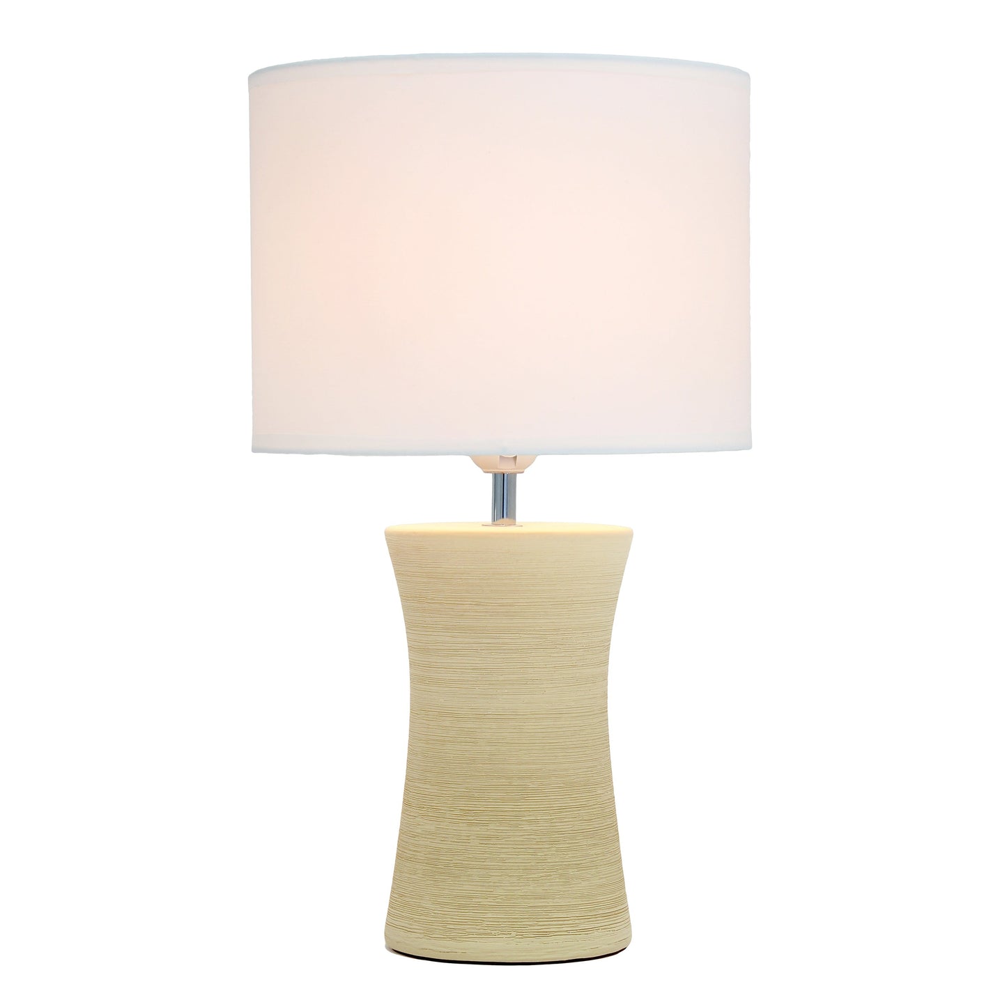 All The Rages Simple Designs Beige Ceramic Hourglass Table Lamp