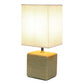 All The Rages Simple Designs Beige Petite Faux Stone Table Lamp With White Fabric Shade