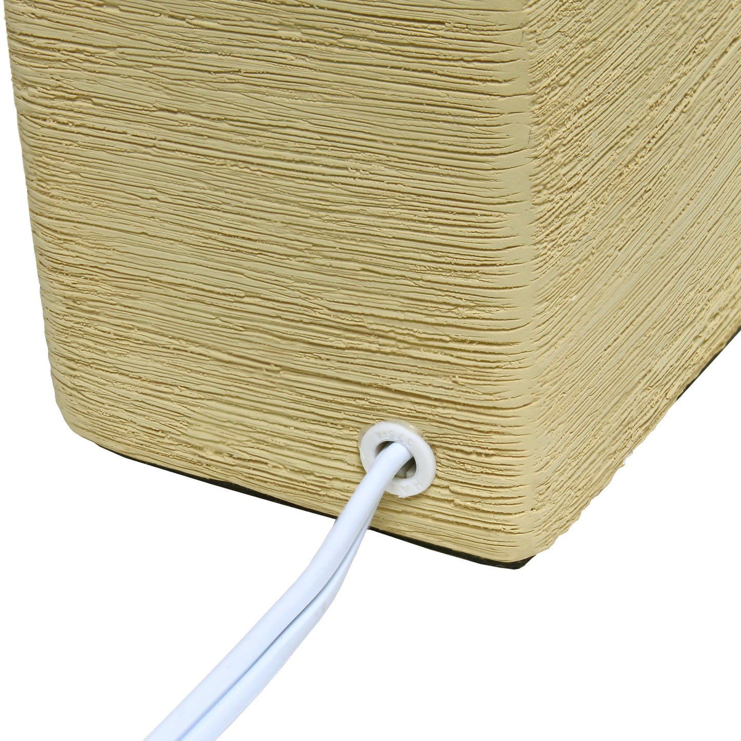 All The Rages Simple Designs Beige Petite Faux Stone Table Lamp With White Fabric Shade
