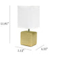 All The Rages Simple Designs Beige Petite Faux Stone Table Lamp With White Fabric Shade