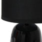 All The Rages Simple Designs Black 10" Ceramic Table Lamp With Matching Fabric Shade