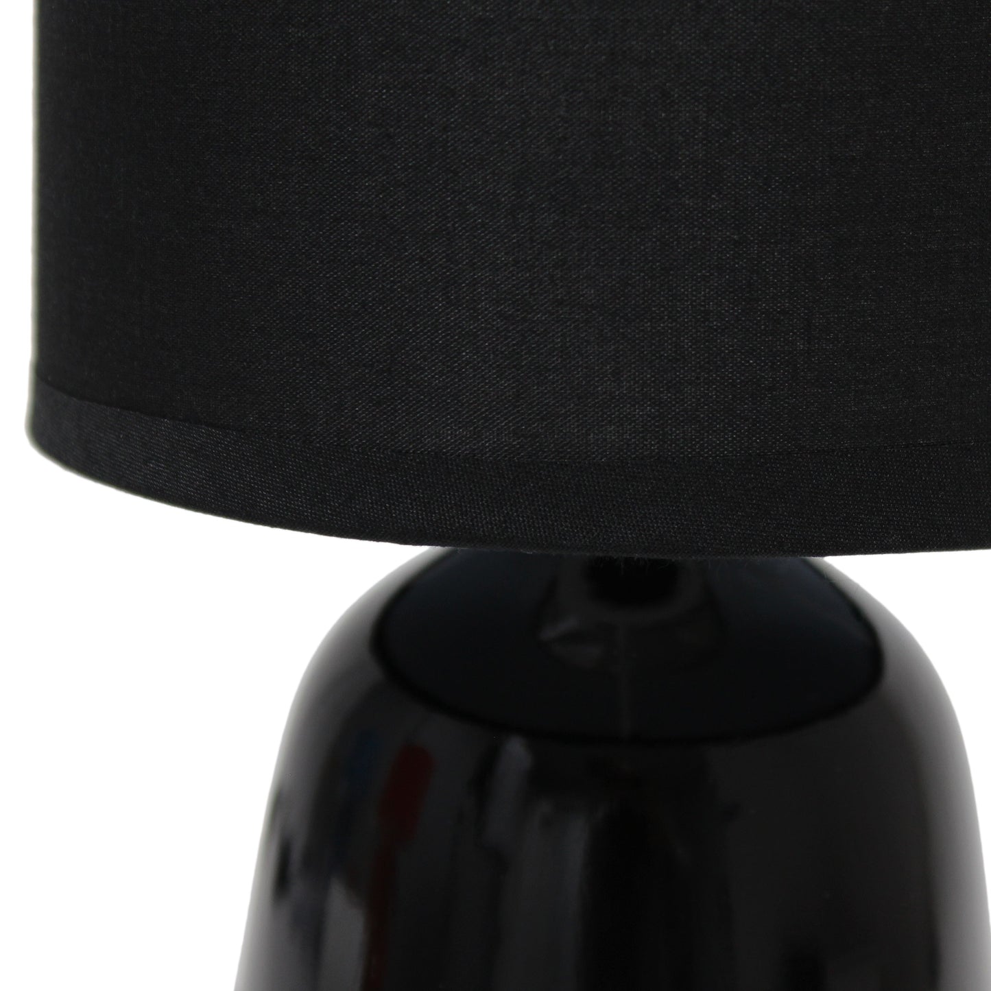 All The Rages Simple Designs Black 10" Ceramic Table Lamp With Matching Fabric Shade