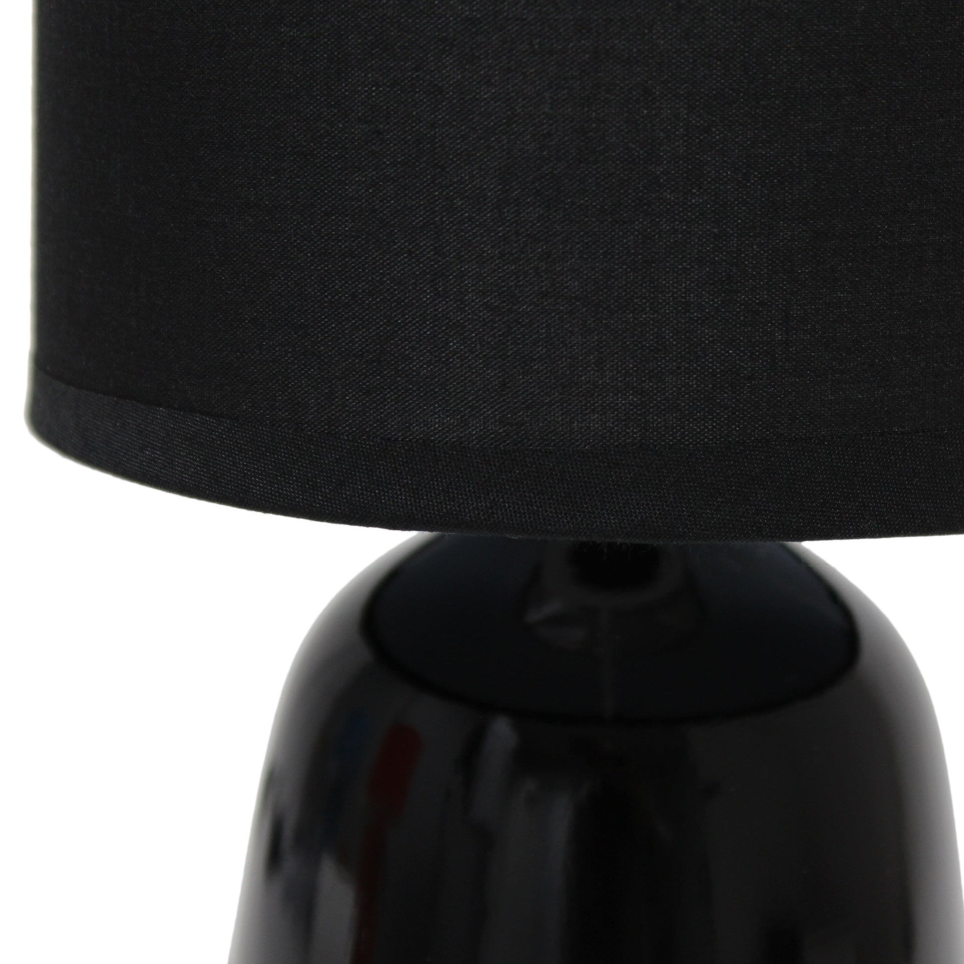 All The Rages Simple Designs Black 10" Ceramic Table Lamp With Matching Fabric Shade