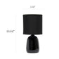 All The Rages Simple Designs Black 10" Ceramic Table Lamp With Matching Fabric Shade