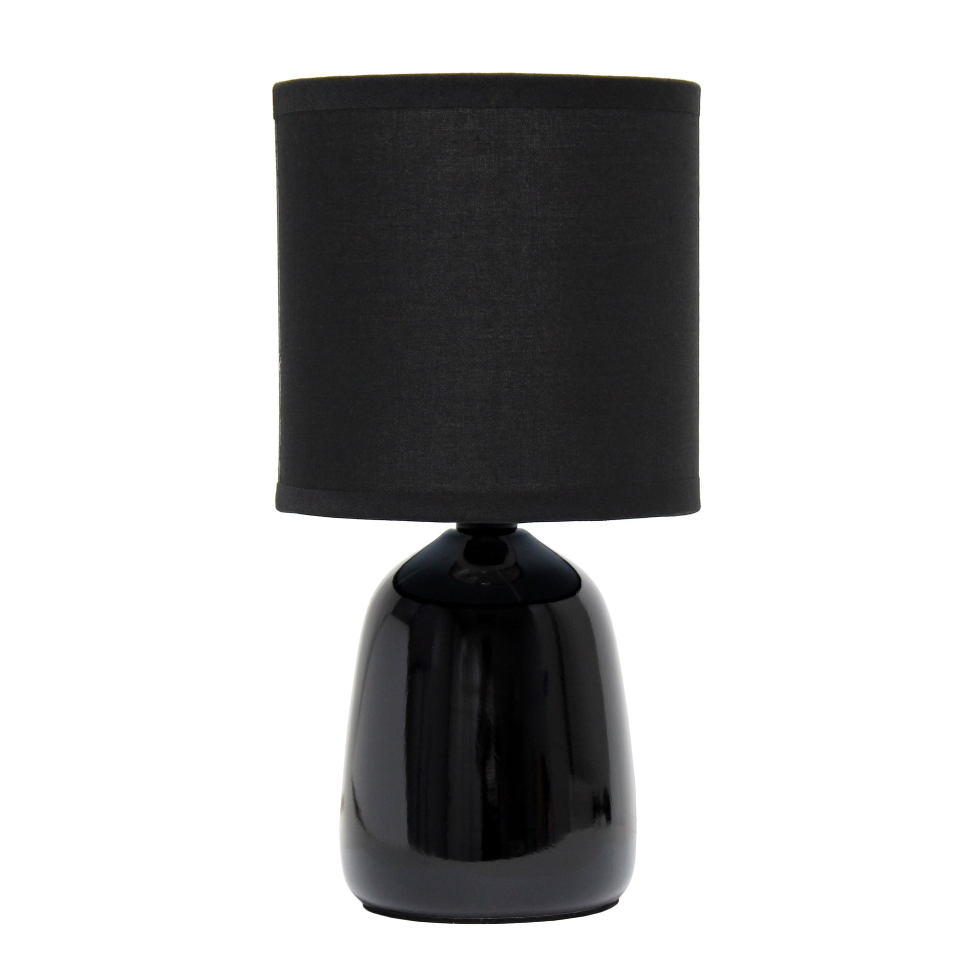 All The Rages Simple Designs Black 10" Ceramic Table Lamp With Matching Fabric Shade