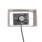 All The Rages Simple Designs Black 15" Multi-Use Table Lamp With 2 USB Ports & Charging Outlet With Beige Fabric Shade