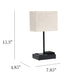 All The Rages Simple Designs Black 15" Multi-Use Table Lamp With 2 USB Ports & Charging Outlet With Beige Fabric Shade
