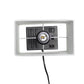 All The Rages Simple Designs Black 15" Multi-Use Table Lamp With 2 USB Ports & Charging Outlet With White Fabric Shade