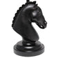 All The Rages Simple Designs Black 17" Tall Polyresin Decorative Chess Horse Shaped Table Lamp With White Tapered Fabric Shade