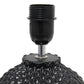All The Rages Simple Designs Black 20" Ceramic Purled Texture Table Lamp With White Fabric Drum Shade