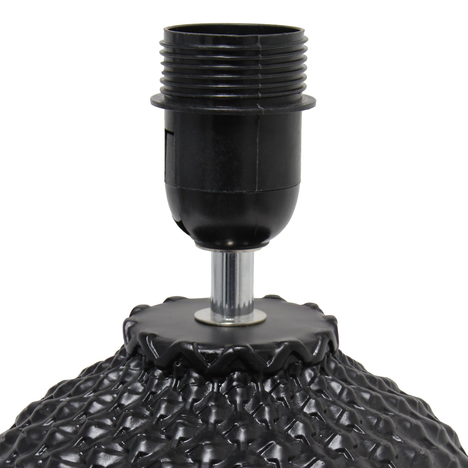 All The Rages Simple Designs Black 20" Ceramic Purled Texture Table Lamp With White Fabric Drum Shade
