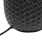 All The Rages Simple Designs Black 20" Ceramic Purled Texture Table Lamp With White Fabric Drum Shade