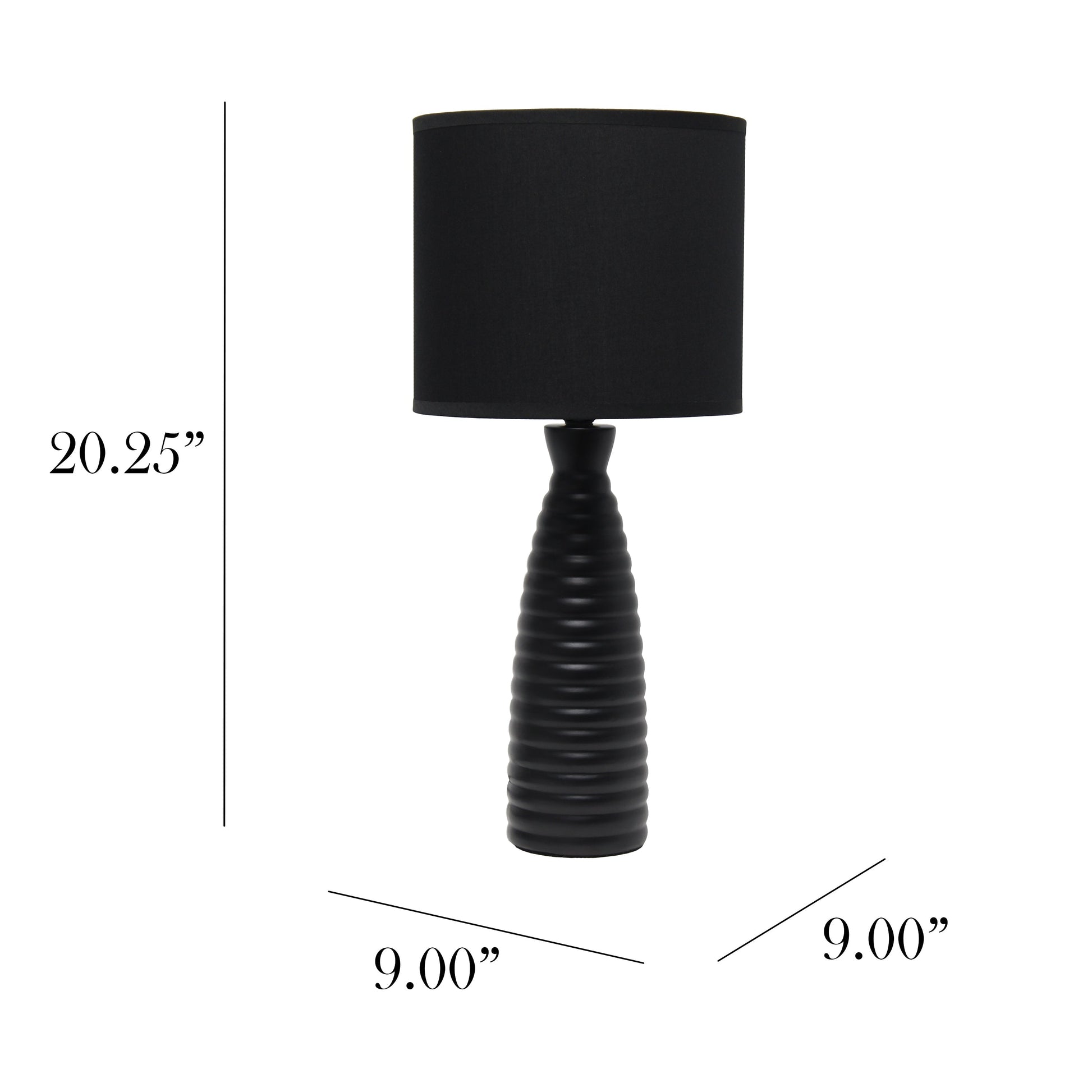 All The Rages Simple Designs Black Alsace Bottle Table Lamp