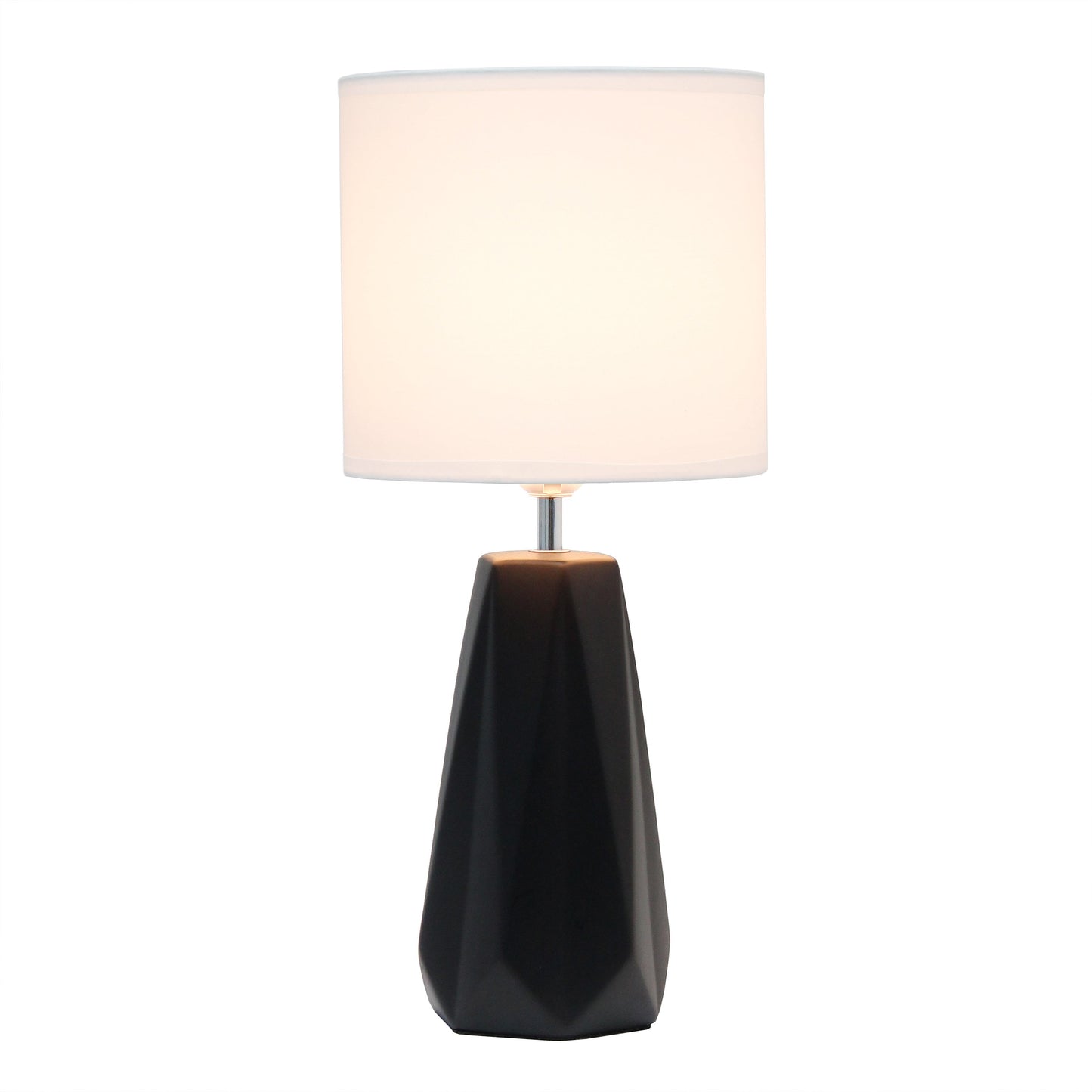 All The Rages Simple Designs Black Ceramic Prism Table Lamp