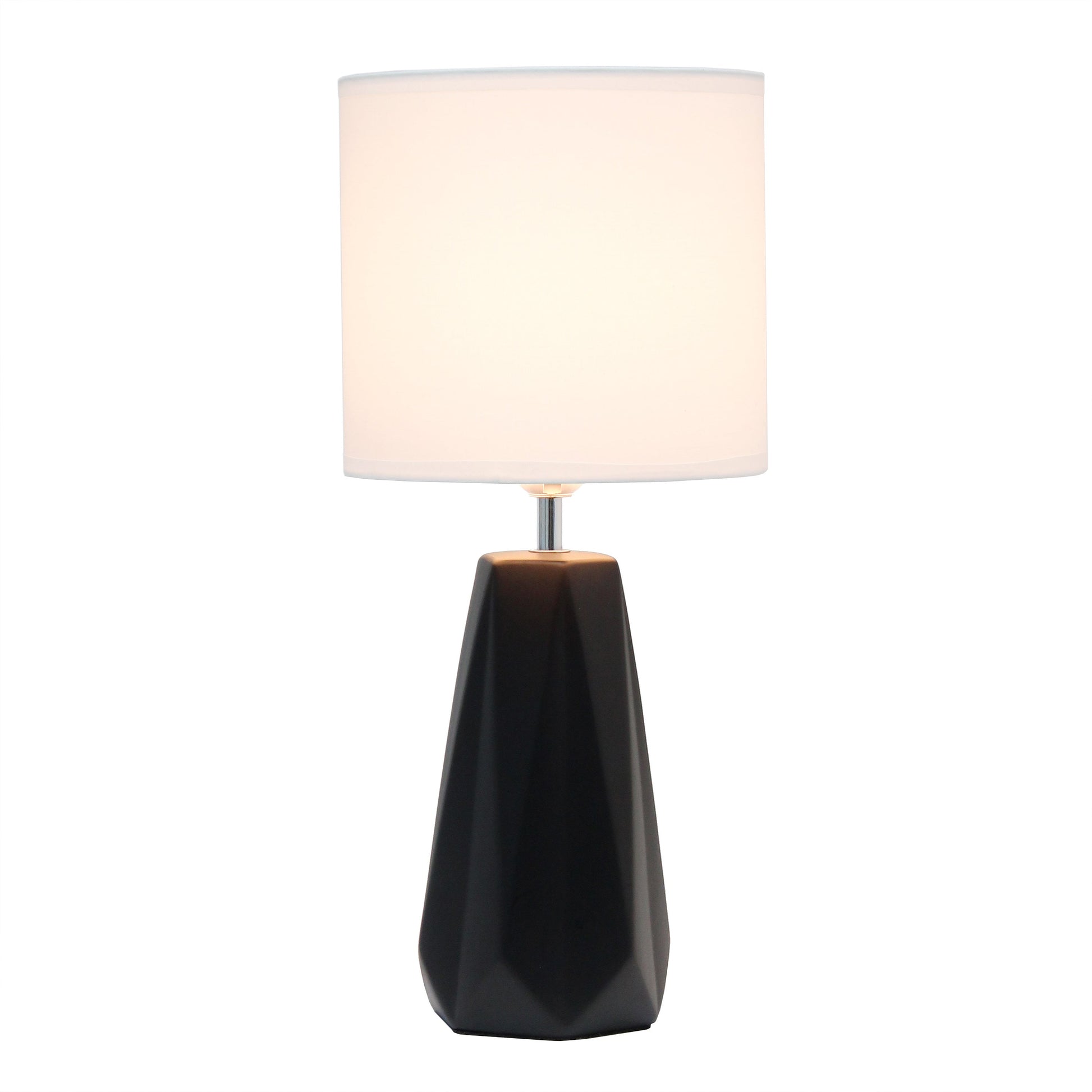 All The Rages Simple Designs Black Ceramic Prism Table Lamp