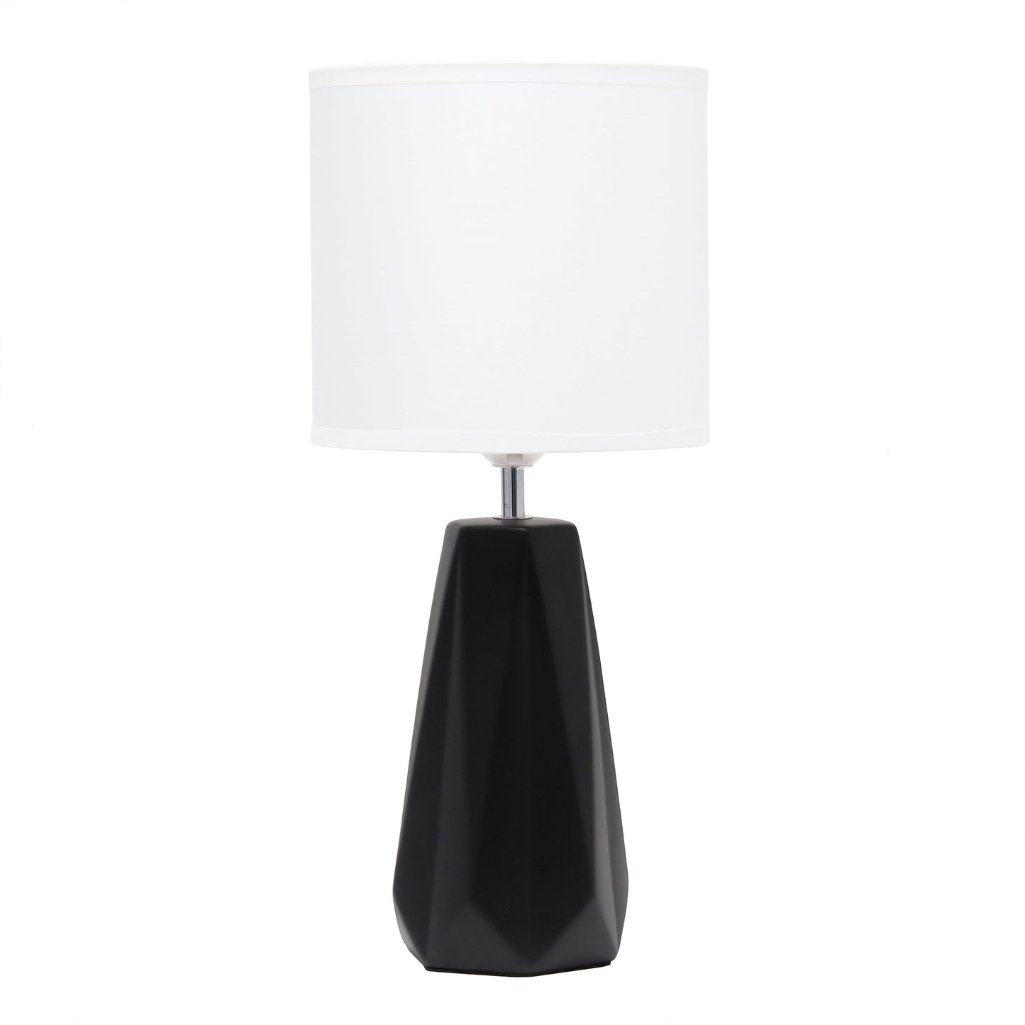 All The Rages Simple Designs Black Ceramic Prism Table Lamp