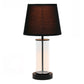 All The Rages Simple Designs Black Encased Metal & Clear Glass Table Lamp