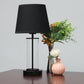 All The Rages Simple Designs Black Encased Metal & Clear Glass Table Lamp