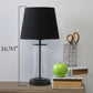 All The Rages Simple Designs Black Encased Metal & Clear Glass Table Lamp