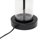All The Rages Simple Designs Black Encased Metal & Clear Glass Table Lamp