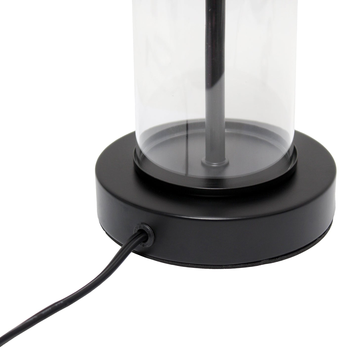 All The Rages Simple Designs Black Encased Metal & Clear Glass Table Lamp
