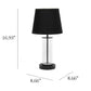 All The Rages Simple Designs Black Encased Metal & Clear Glass Table Lamp