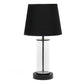 All The Rages Simple Designs Black Encased Metal & Clear Glass Table Lamp