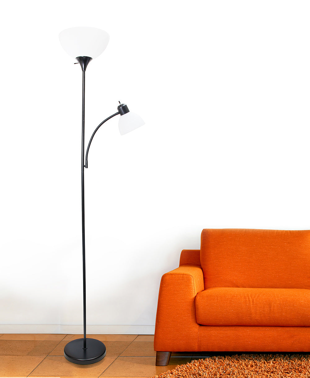 All The Rages Simple Designs Black Floor Lamp With Reading Light