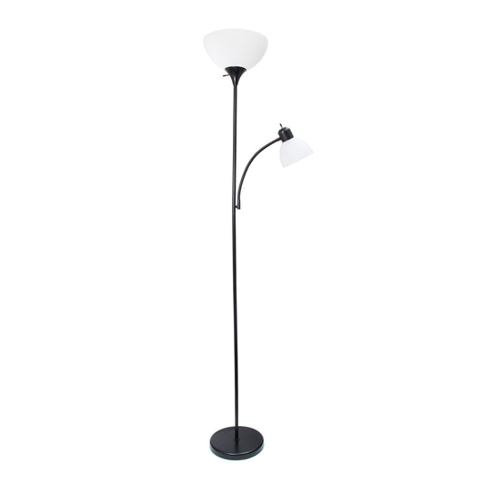 All The Rages Simple Designs Black Floor Lamp With Reading Light