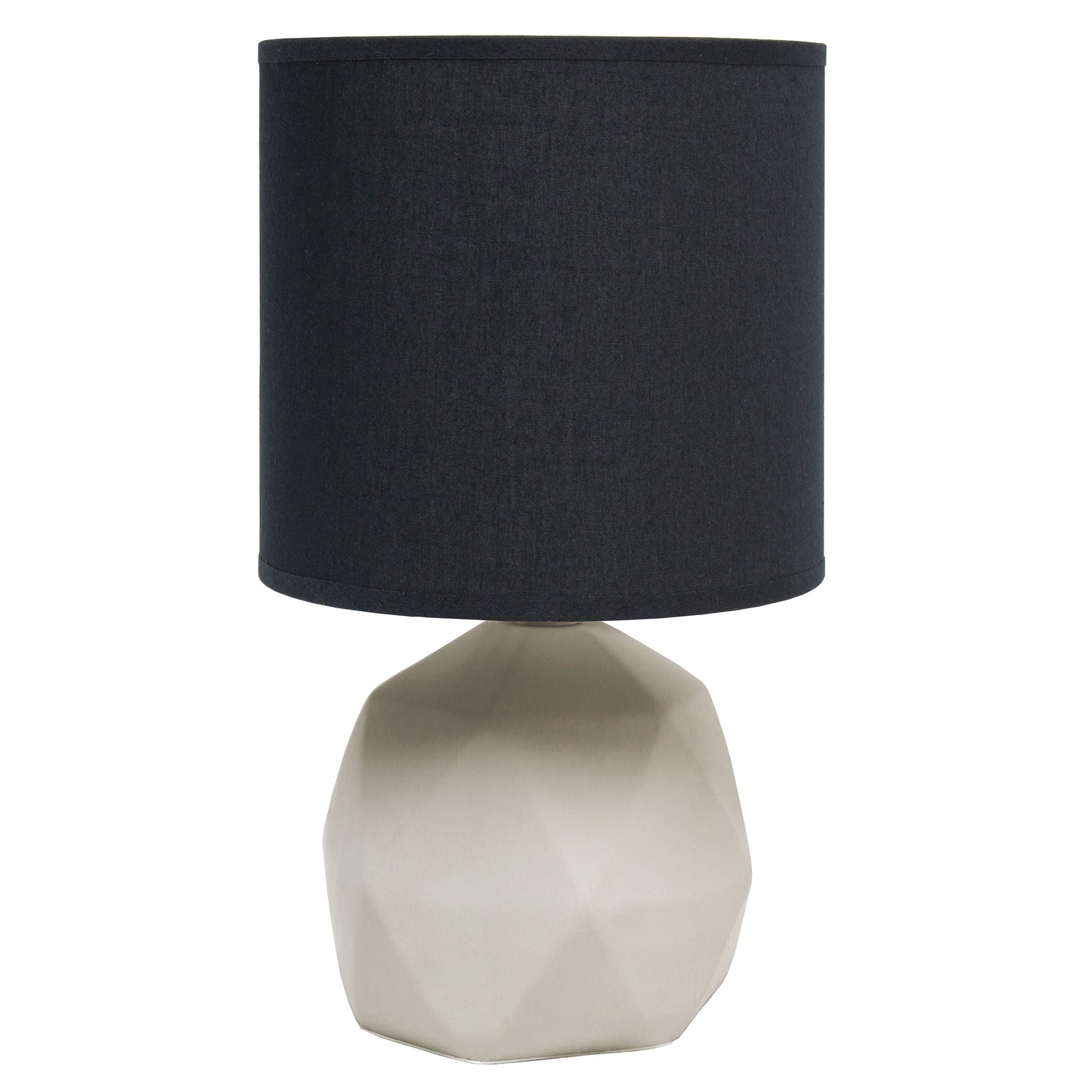 All The Rages Simple Designs Black Geometric Concrete Table Lamp