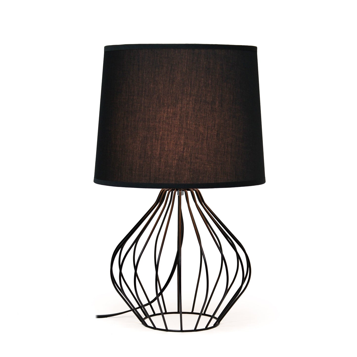 All The Rages Simple Designs Black Geometrically Wired Table Lamp