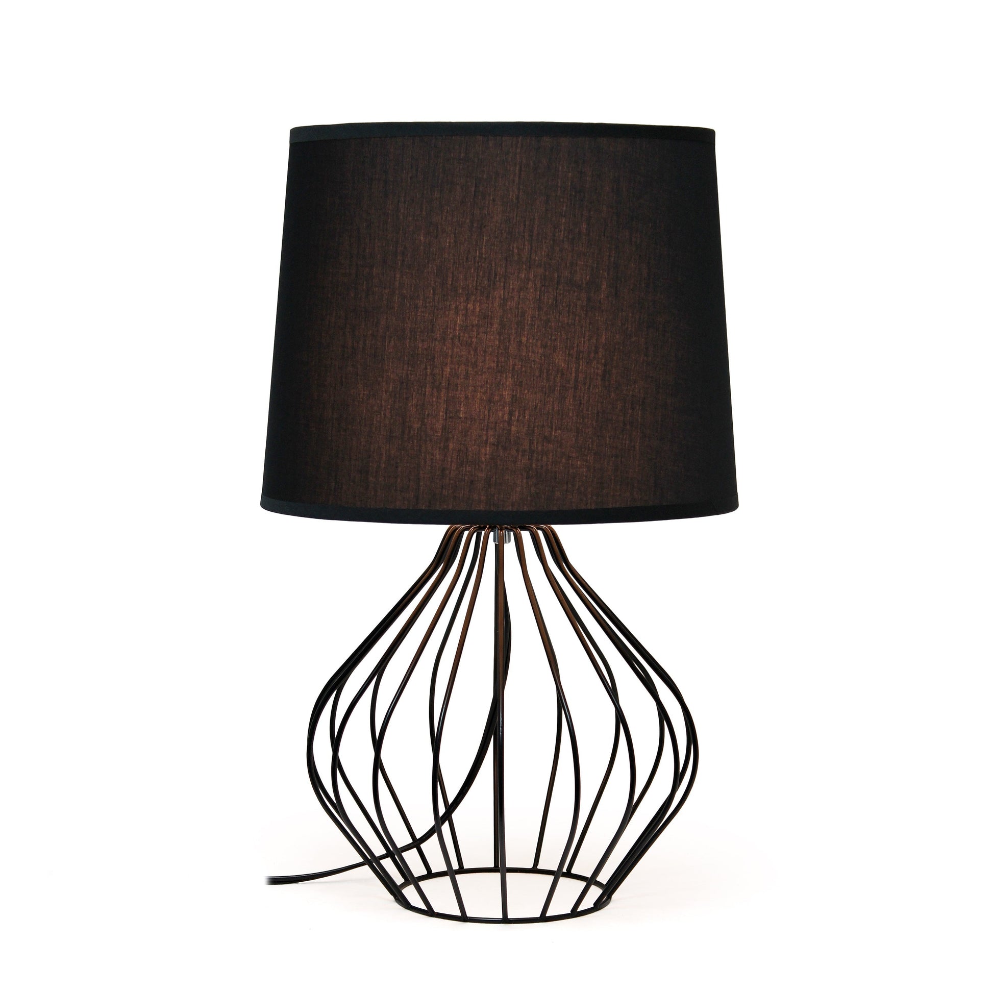 All The Rages Simple Designs Black Geometrically Wired Table Lamp