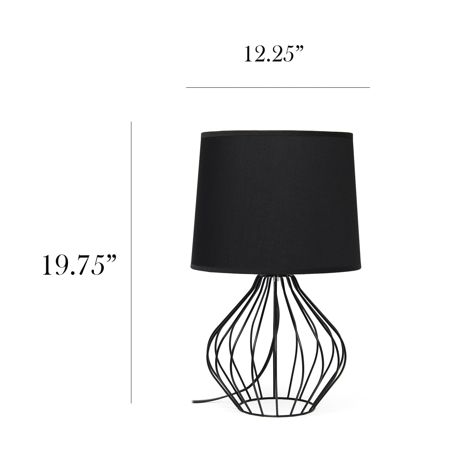 All The Rages Simple Designs Black Geometrically Wired Table Lamp