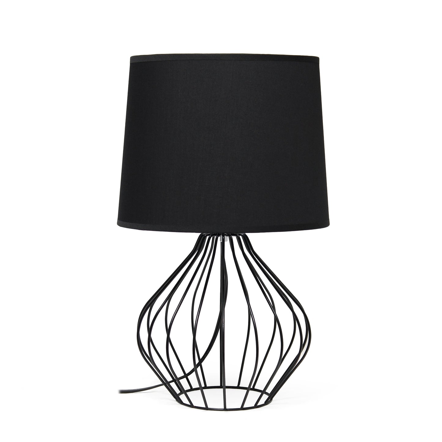 All The Rages Simple Designs Black Geometrically Wired Table Lamp
