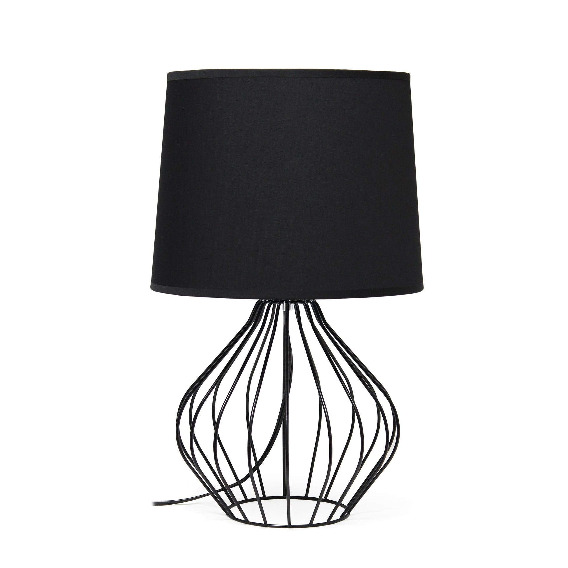 All The Rages Simple Designs Black Geometrically Wired Table Lamp