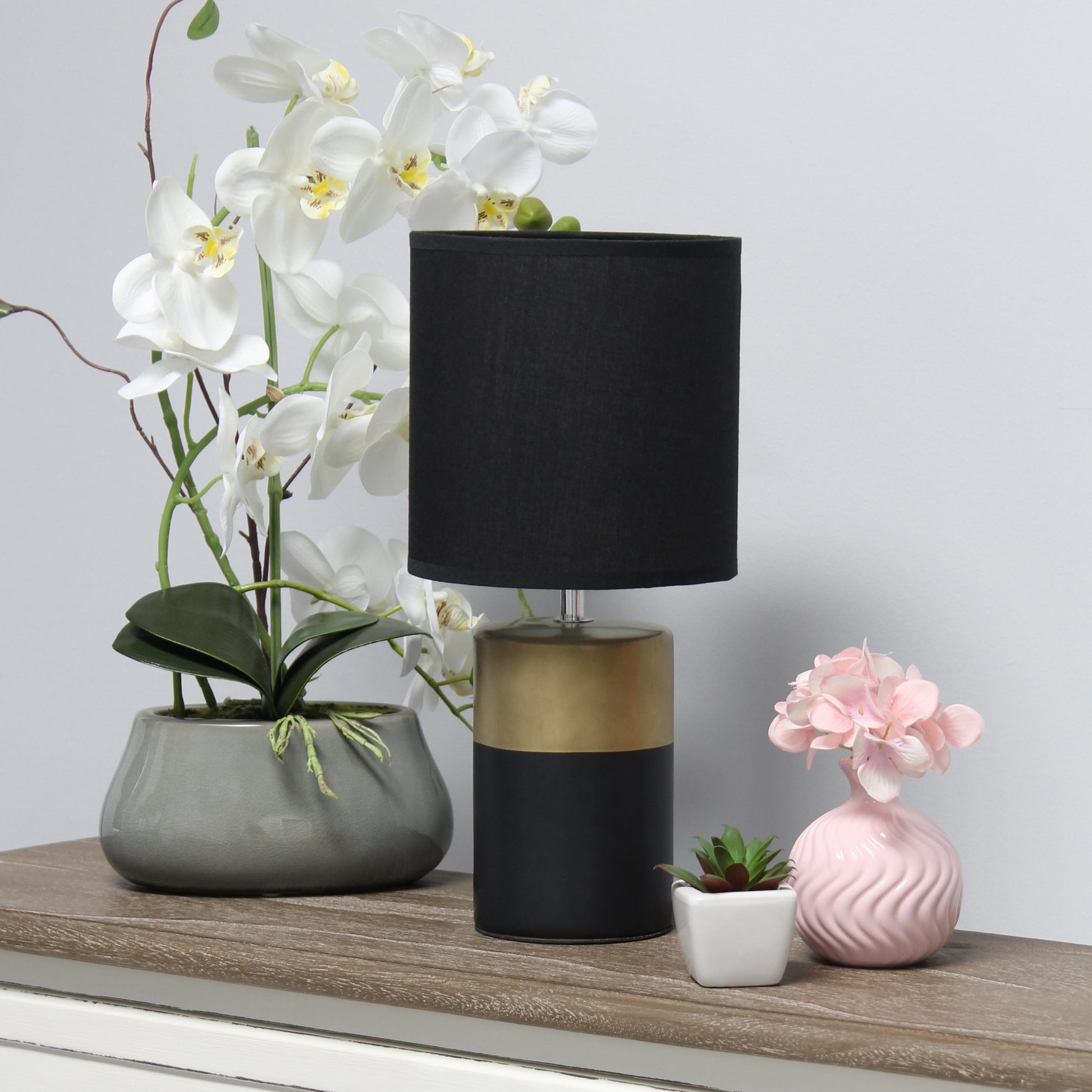 All The Rages Simple Designs Black & Gold 2-Toned Basics Table Lamp