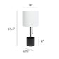 All The Rages Simple Designs Black Hammered Metal Organizer Table Lamp With USB Charging Port & Fabric Shade