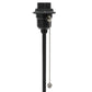 All The Rages Simple Designs Black Hammered Metal Organizer Table Lamp With USB Charging Port & Fabric Shade