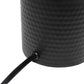 All The Rages Simple Designs Black Hammered Metal Organizer Table Lamp With USB Charging Port & Fabric Shade