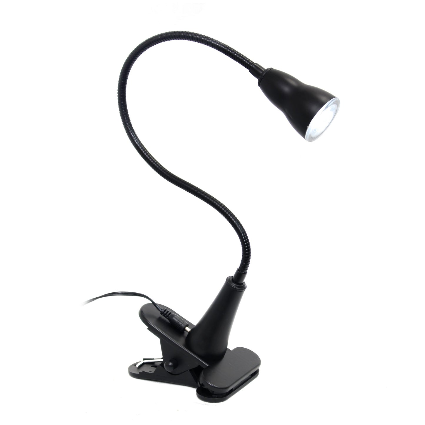 All The Rages Simple Designs Black LED Gooseneck Clip Light Desk Lamp