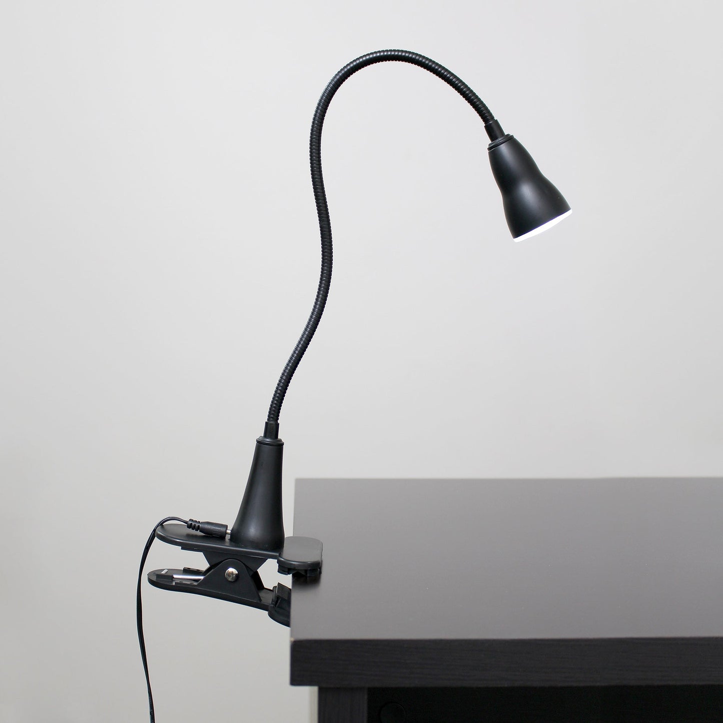 All The Rages Simple Designs Black LED Gooseneck Clip Light Desk Lamp