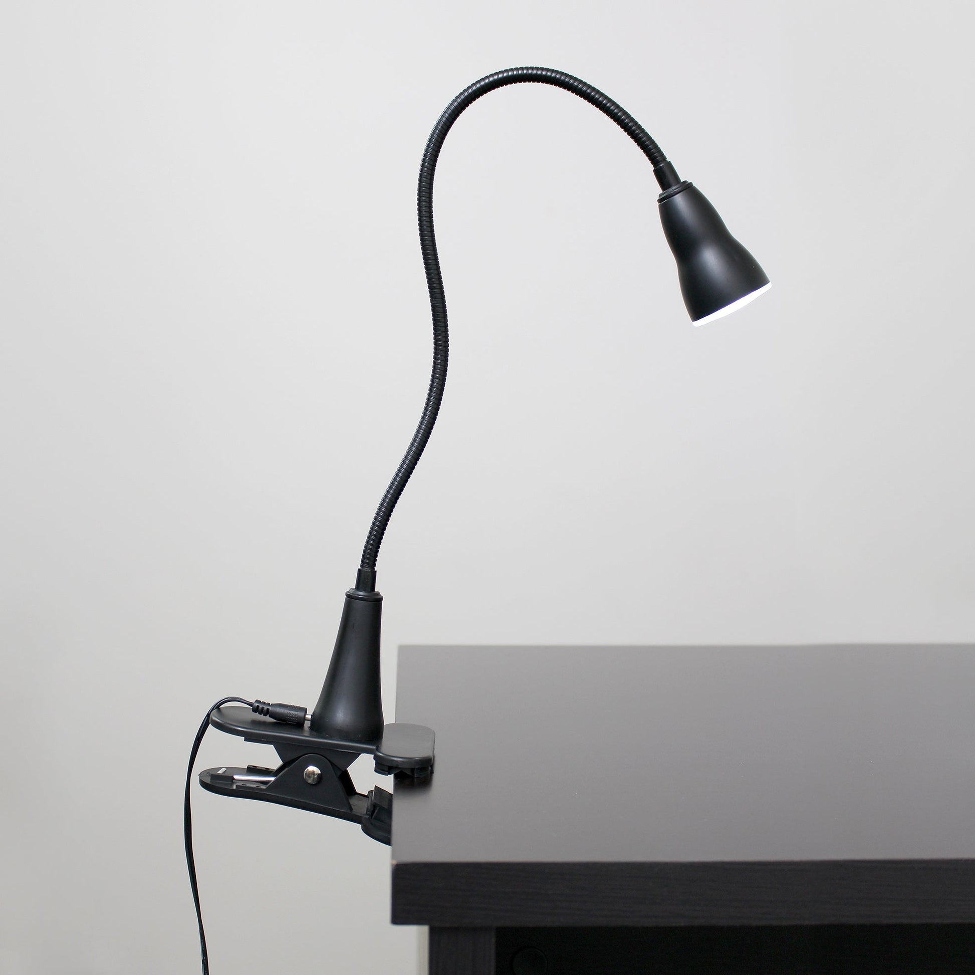 All The Rages Simple Designs Black LED Gooseneck Clip Light Desk Lamp