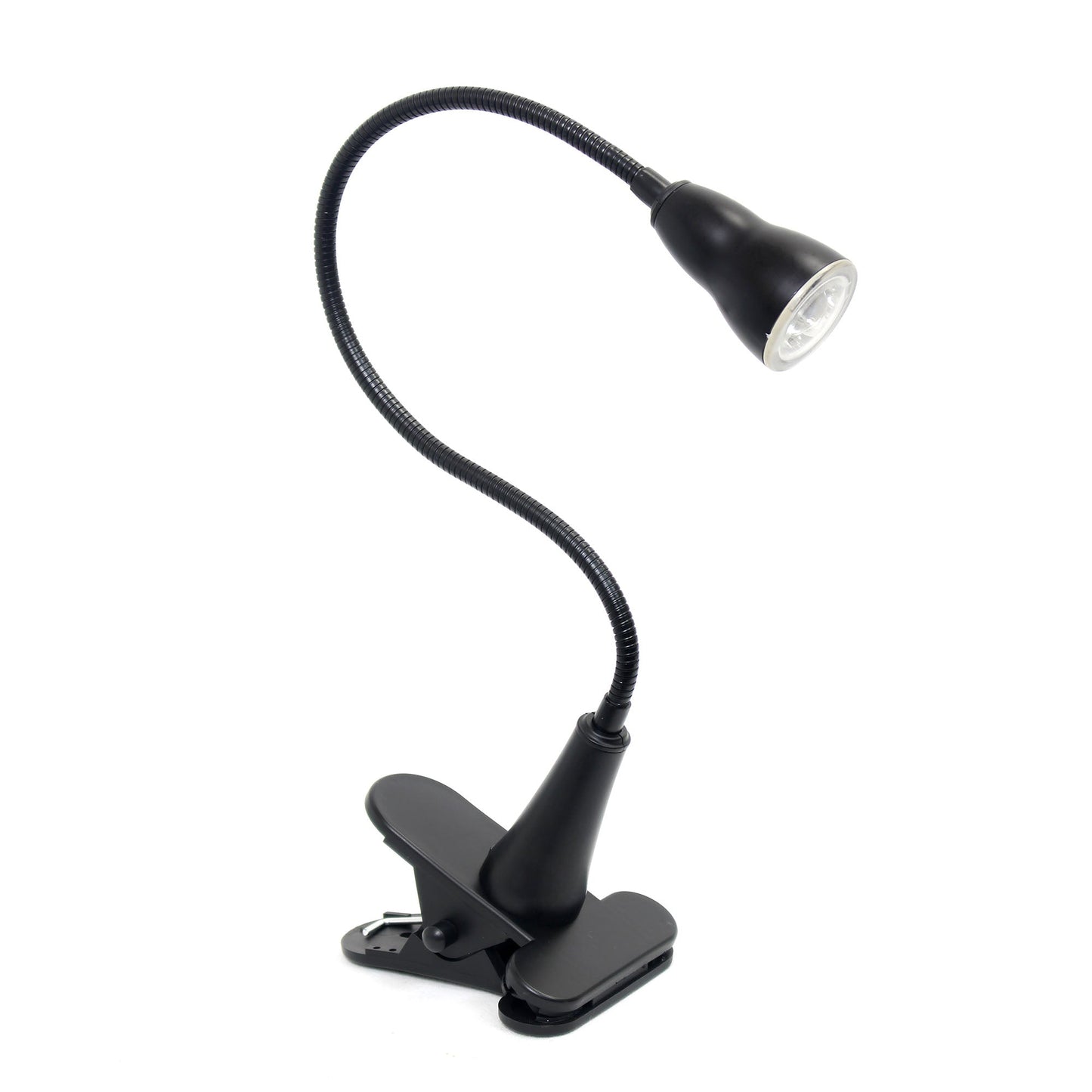 All The Rages Simple Designs Black LED Gooseneck Clip Light Desk Lamp