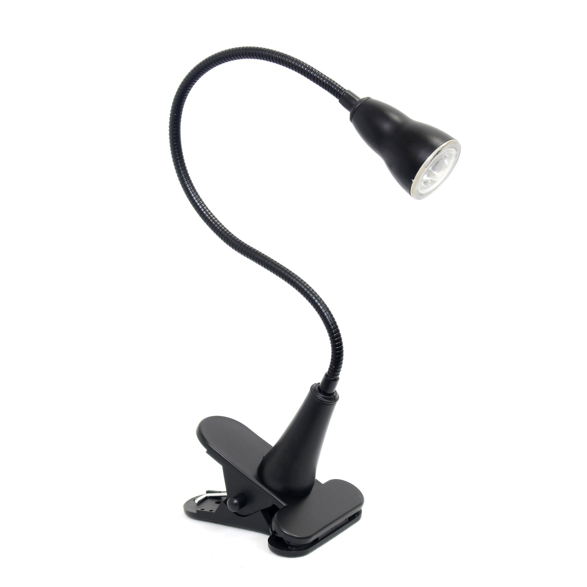 All The Rages Simple Designs Black LED Gooseneck Clip Light Desk Lamp