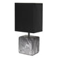 All The Rages Simple Designs Black Marbled Ceramic Table Lamp With Black Fabric Shade